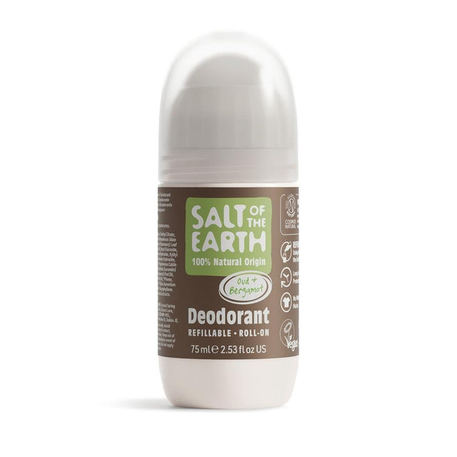 Salt of the Earth Oud & Bergamot Refillable Roll on 75ml - Greenlands Health Store