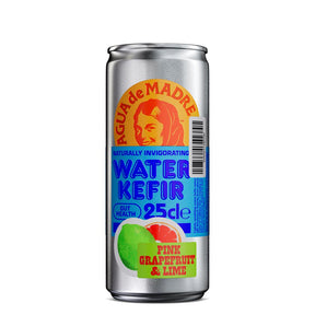 Agua de Madre Pink Grapefruit & Lime Water Kefir 250ml Can - Greenlands Health Store