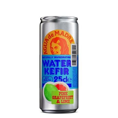 Agua de Madre Pink Grapefruit & Lime Water Kefir 250ml Can - Greenlands Health Store