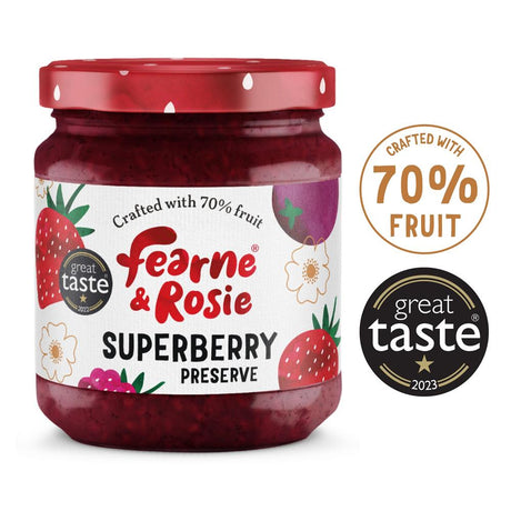 Fearne & Rosie Superberry Jam 70% Fruit 310g - Greenlands Health Store
