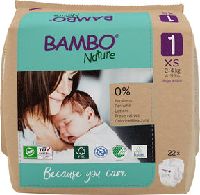 Bambo Nature Eco-Nappy Size 1 - 22 Nappies - Greenlands Health Store