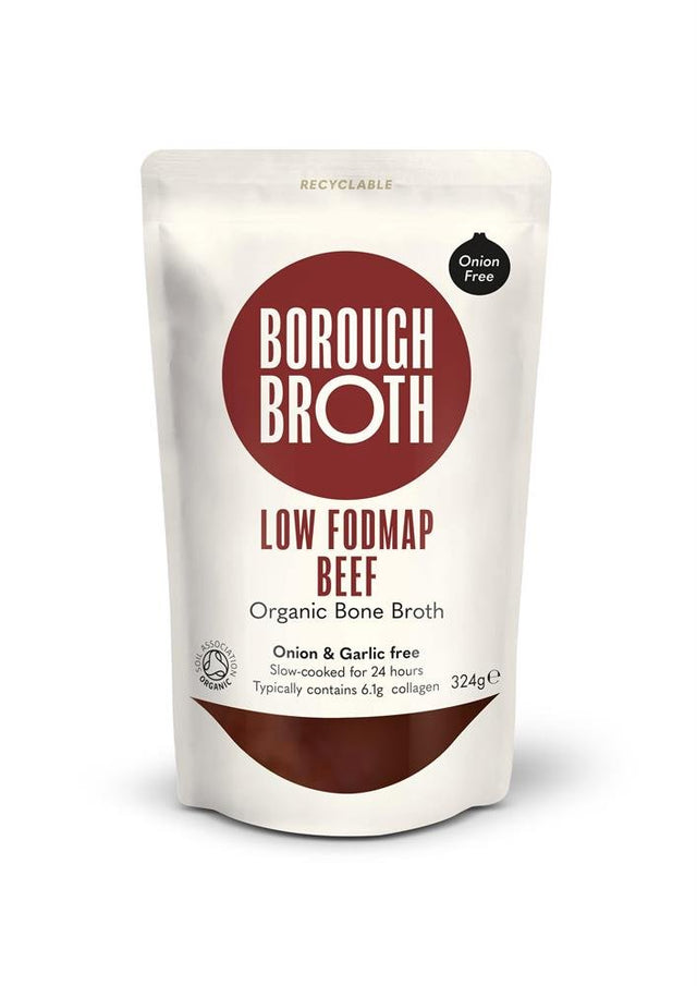 100% Organic Low FODMAP Beef Bone Broth 324g - Greenlands Health Store