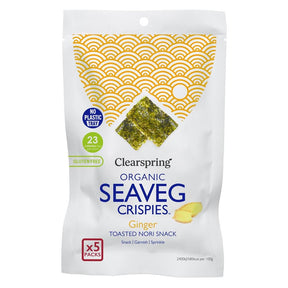 Ginger - Organic Seaveg Crispies Multipack (TRAYLESS) 20g - Greenlands Health Store