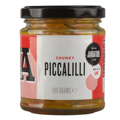 J&A Chunky Piccalilli - no onion or garlic 190g - Greenlands Health Store