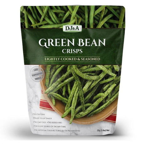 DJ & A Green Bean Crisps 30g - Greenlands Health Store