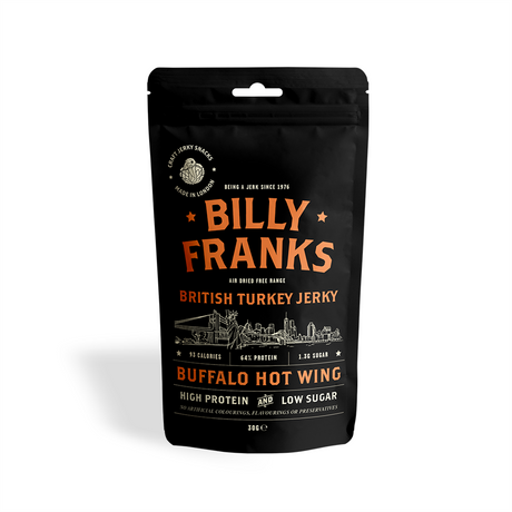 Billy Franks Gluten Free Buffalo Hot Wing Jerky 30g - Greenlands Health Store