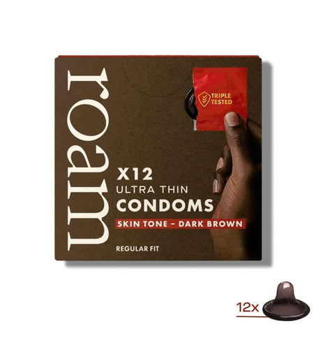 Roam Skin Tone Condoms - 12x Dark Brown - Greenlands Health Store