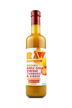 Org Raw Apple Cider Vinegar with Turmeric & Ginger 500ml - Greenlands Health Store