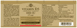 Solgar® Vitamin D3 1000 IU (25 µg) Chewable Tablets - Pack of 100 - Greenlands Health Store