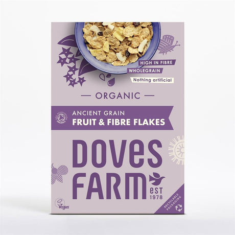 Doves Farm Organic Ancient Grain Fruit & Fibre Flakes 375g - Greenlands Health Store