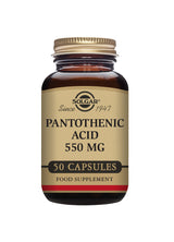 Solgar® Pantothenic Acid 550 mg Vegetable Capsules - Pack of 50 - Greenlands Health Store