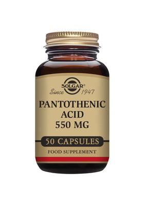 Solgar® Pantothenic Acid 550 mg Vegetable Capsules - Pack of 50 - Greenlands Health Store