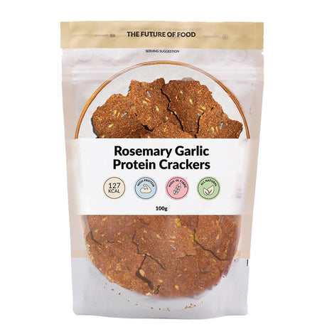 Foodhak Rosemary Garlic Protein Crackers 100g - Greenlands Health Store