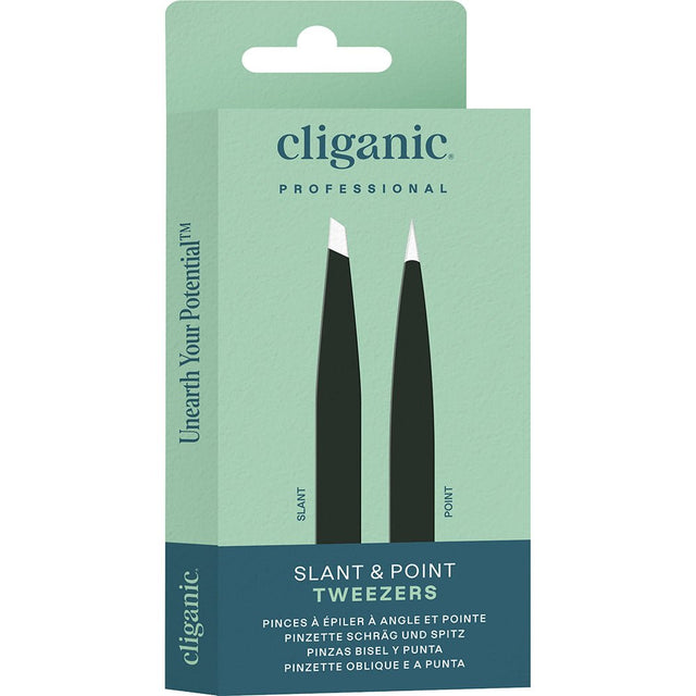 Cliganic Tweezers Set: Slant & Point UK - Greenlands Health Store