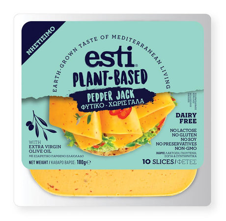 Esti Plant Based Pepper Jack Flavour Slices 180g - Greenlands Health Store