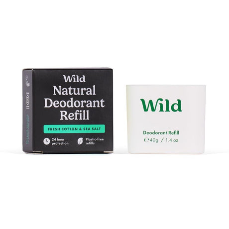 Wild Men's Fresh Cotton & Sea Salt Deo Refill 40g - Greenlands Health Store