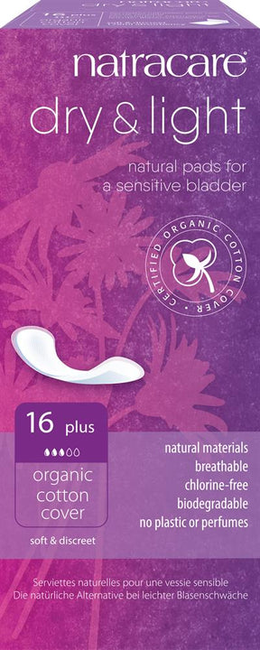 Dry & Light Incontinence Pads Plus x 16 - Greenlands Health Store
