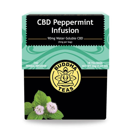 Peppermint Tea - with CBD - 18 tea bags - Greenlands Health Store