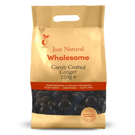 Carob Coated Ginger 250g - Greenlands Health Store