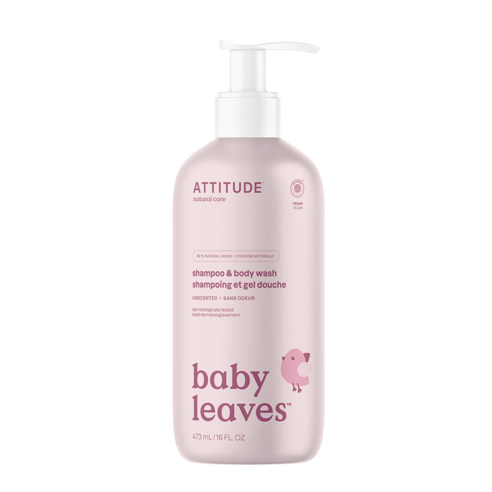 Baby Leaves - 2in1 Shampoo & Body Wash - Unscented - 473 mL - Greenlands Health Store