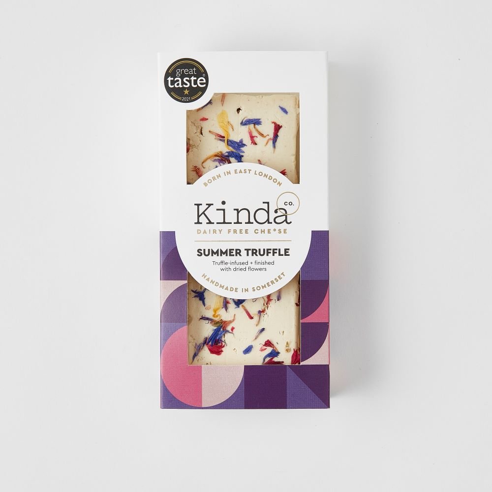 Kinda Co Vegan Summer Truffle Cheese Block 120g - Greenlands Health Store
