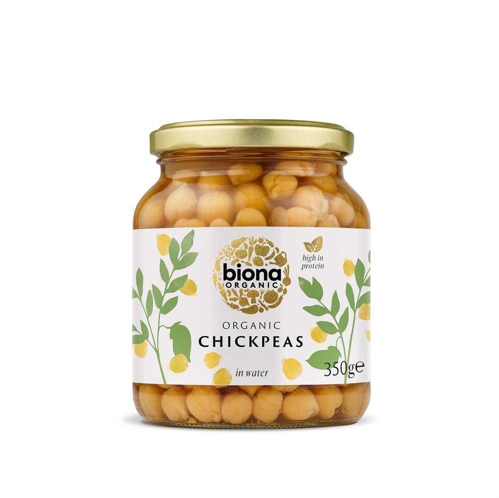 Organic Chick Peas - in Glass jars 350g - Greenlands Health Store