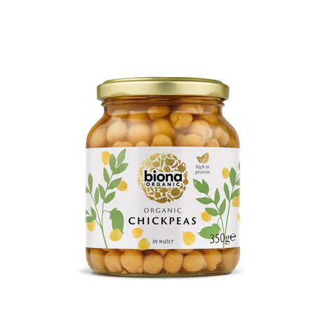 Organic Chick Peas - in Glass jars 350g - Greenlands Health Store