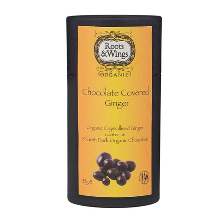 Roots & Wings Organic Chocolate Covered Ginger 120g - Greenlands Health Store