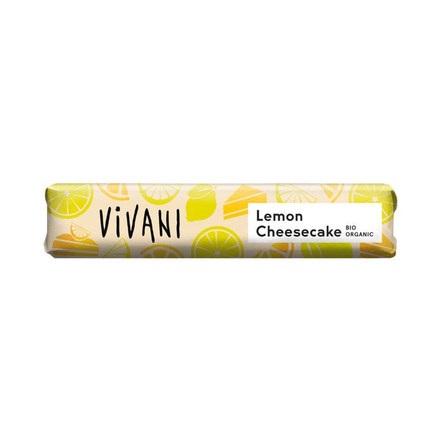 Vivani Organic Mini Milk Chocolate Lemon Cheesecake Bar 40g - Greenlands Health Store