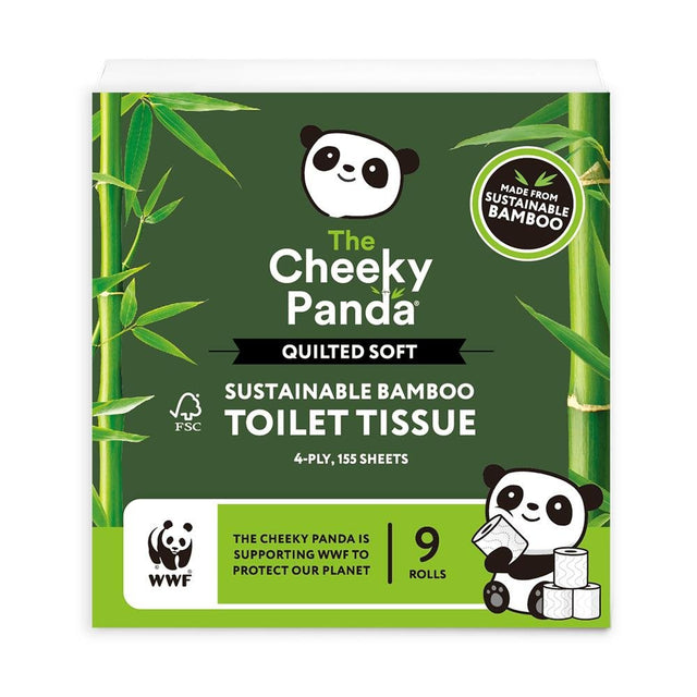 The Cheeky Panda Luxury Quilted Bamboo Toilet Tissue 9 Rolls - Greenlands Health Store