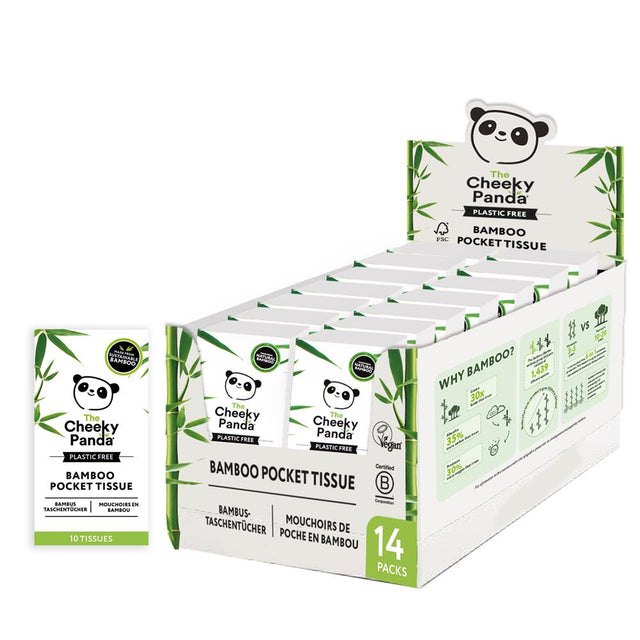 The Cheeky Panda Plastic Free Pocket Tissues 14 pack - Greenlands Health Store