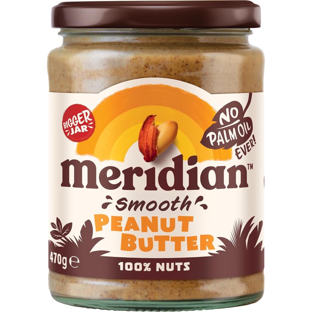 Meridian Smooth Peanut Butter 100% 470g - Greenlands Health Store