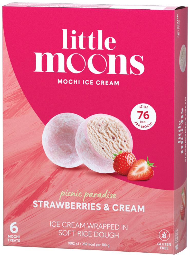 Strawberries & Cream Mochi Ice Creams 6 pack 192g - Greenlands Health Store