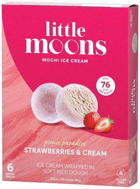 Strawberries & Cream Mochi Ice Creams 6 pack 192g - Greenlands Health Store