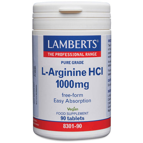 L - Arginine HCl 1000mg 90 tablet - Greenlands Health Store