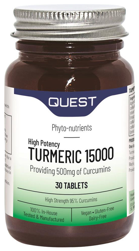 TURMERIC 15000 (PIPERINE FROM BLACK PEPPER) 30 tabs - Greenlands Health Store