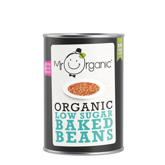 Mr Organic Low Sugar Baked Beans 400g - Greenlands Health Store