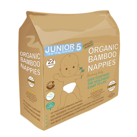 Organic Bamboo Nappies Size 5 (15-19kg22 nappies) - Greenlands Health Store