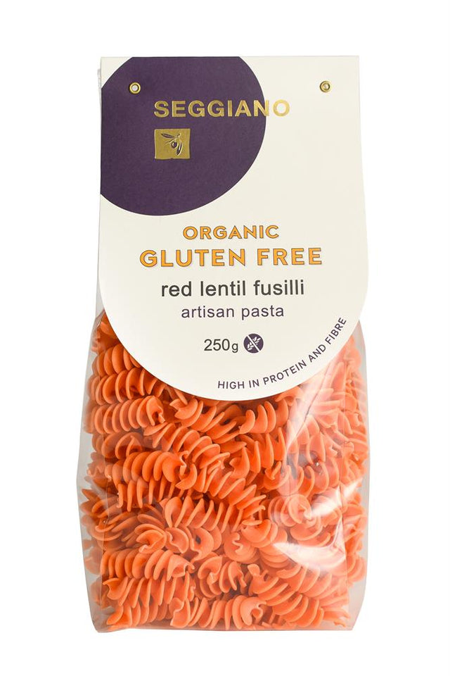Seggiano Organic Gluten Free Red Lentil Fusilli 250g - Greenlands Health Store