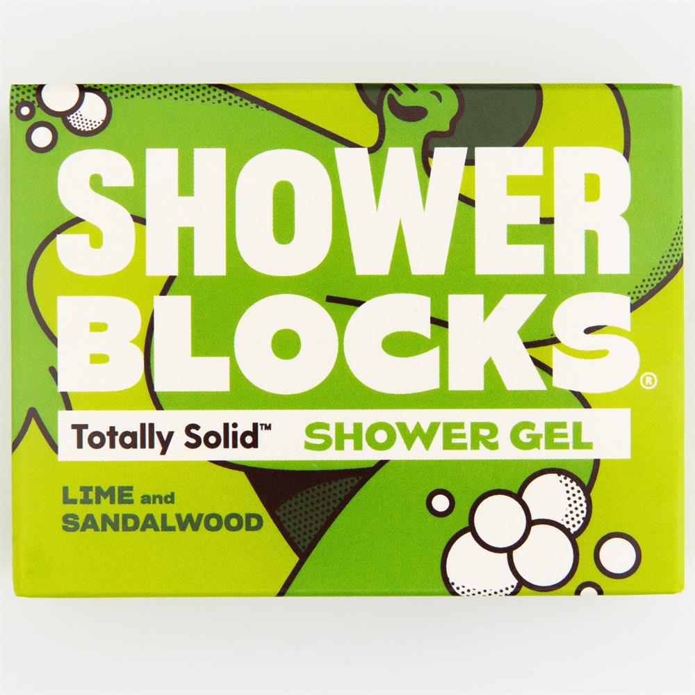 Shower Blocks Solid Shower Gel in Lime & Sandalwood 100g - Greenlands Health Store
