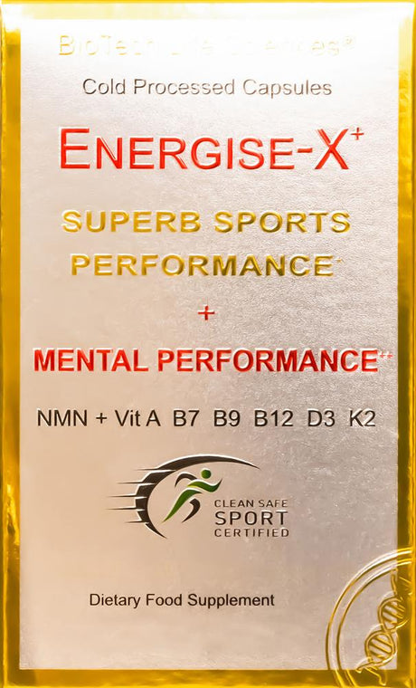 Energise - X NMN NAD+ CoQ10 powder Vit A D3 E K2 B 25 servings - Greenlands Health Store