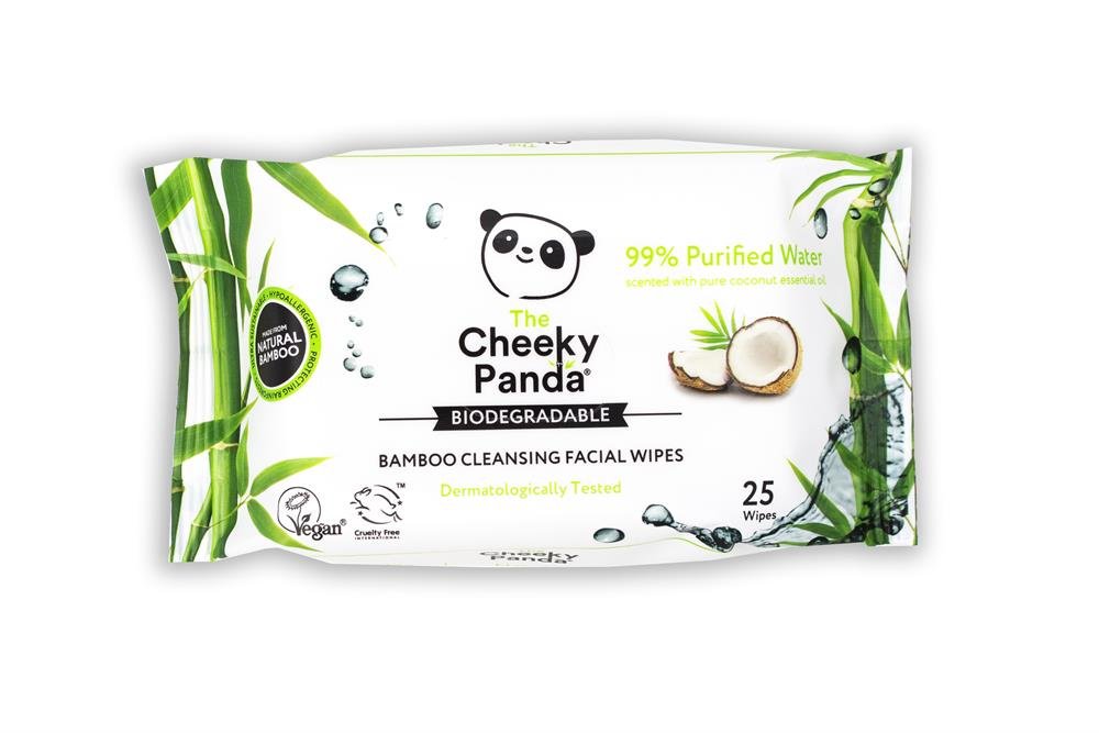 100% Bamboo Cleansing Facial Wipes Coconut Scented 25 Wipes - Greenlands Health Store