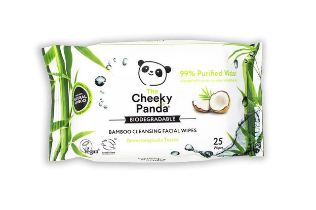 100% Bamboo Cleansing Facial Wipes Coconut Scented 25 Wipes - Greenlands Health Store