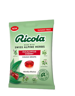 Cough Drops Eucalyptus Cherry 70g Bag Sugar Free - Greenlands Health Store