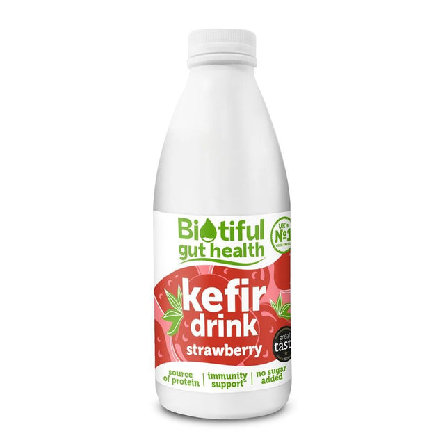 Biotiful Strawberry Kefir Drink 1L - Greenlands Health Store