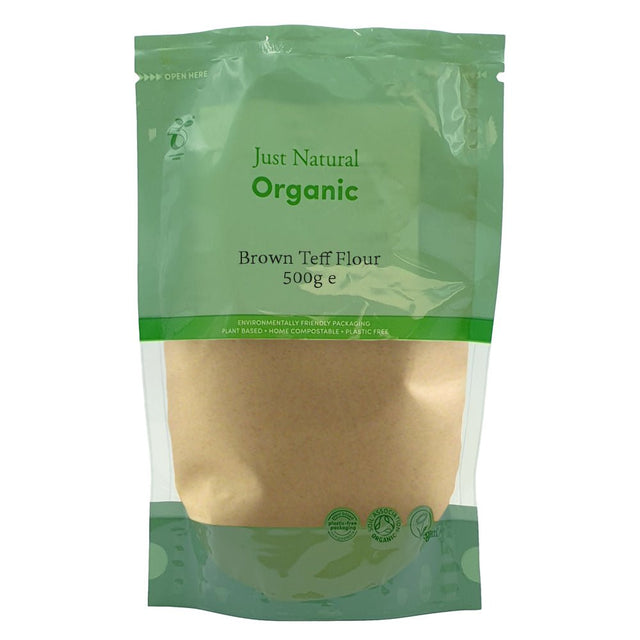 Organic Teff Flour - Brown 500g - Greenlands Health Store