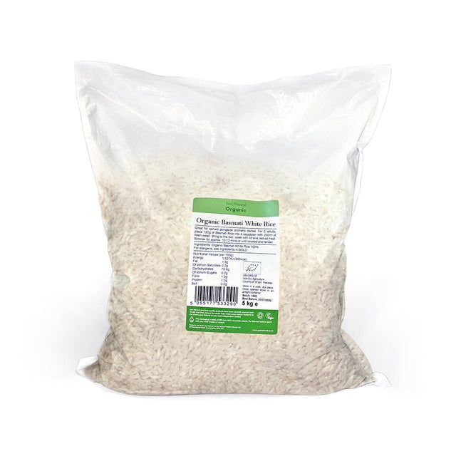 Organic Basmati White Rice 5kg - Greenlands Health Store