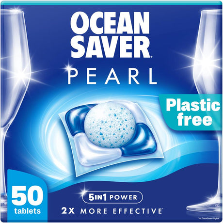 Plastic Free Eco Dishwasher Tabs PEARL 50 Pack - Greenlands Health Store