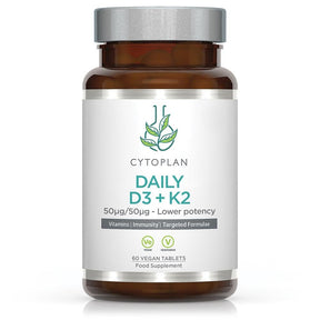 Daily D3 + K2 providing 50ug/50ug 60 tablets - Greenlands Health Store