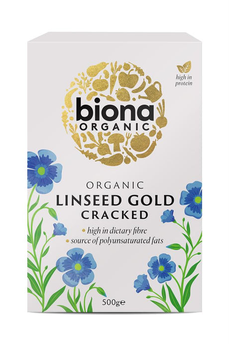 Organic Cracked Linseed Gold 500g - Greenlands Health Store